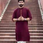 মেরুন কালার প্রিমিয়াম এমব্রয়ডারি পাঞ্জাবি